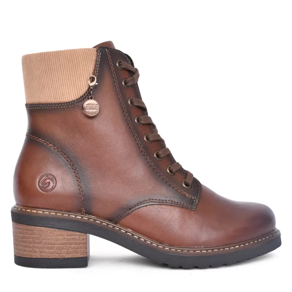 Ladies REMONTE Ladies D1A70 Laced Ankle Boot In Brown