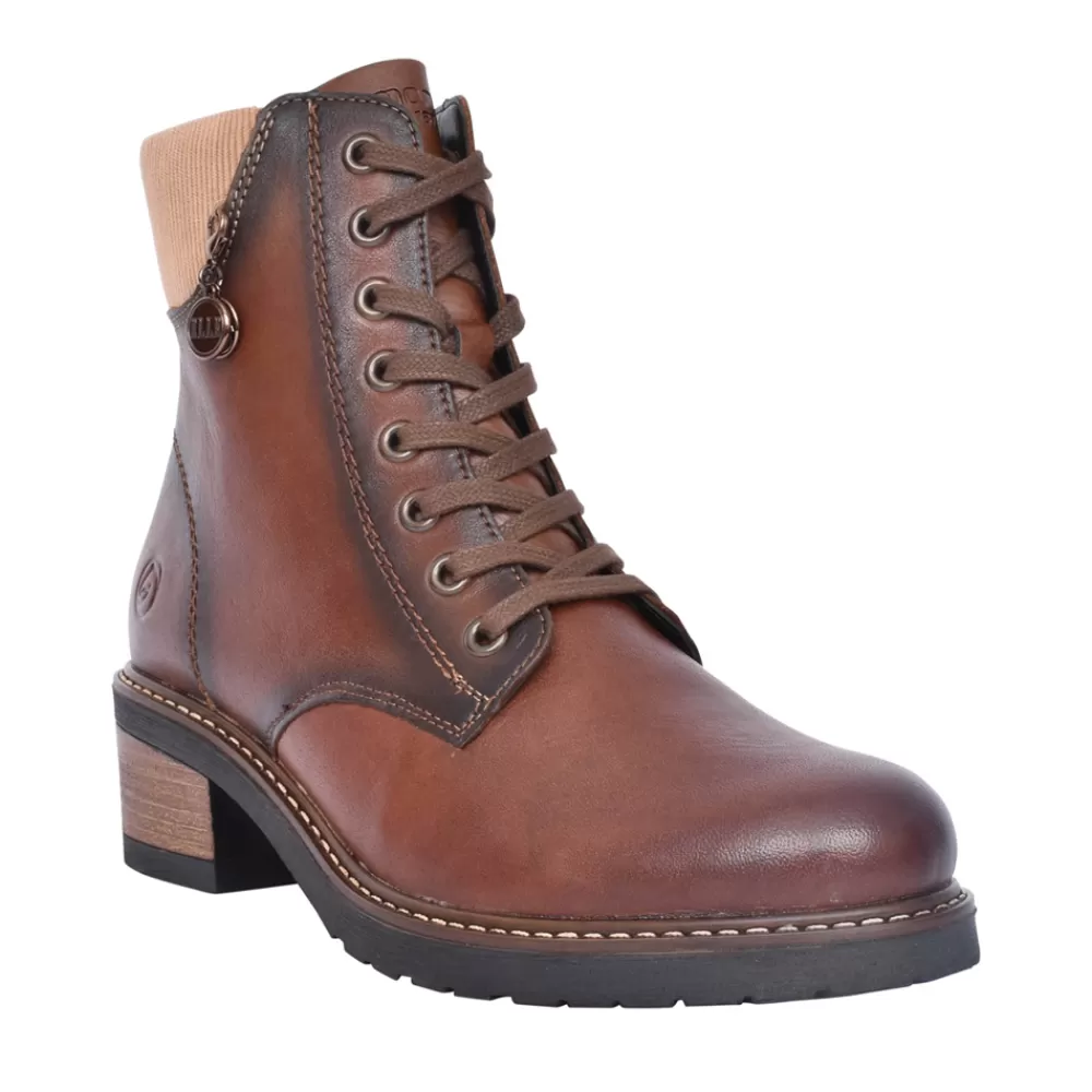 Ladies REMONTE Ladies D1A70 Laced Ankle Boot In Brown