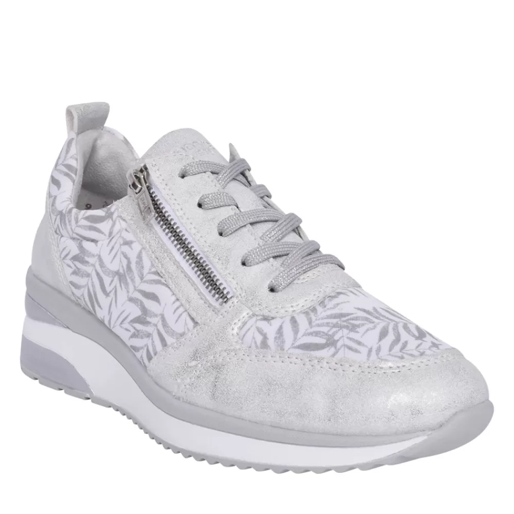Ladies REMONTE Ladies D2401 Laced Wedge Trainer In Silver