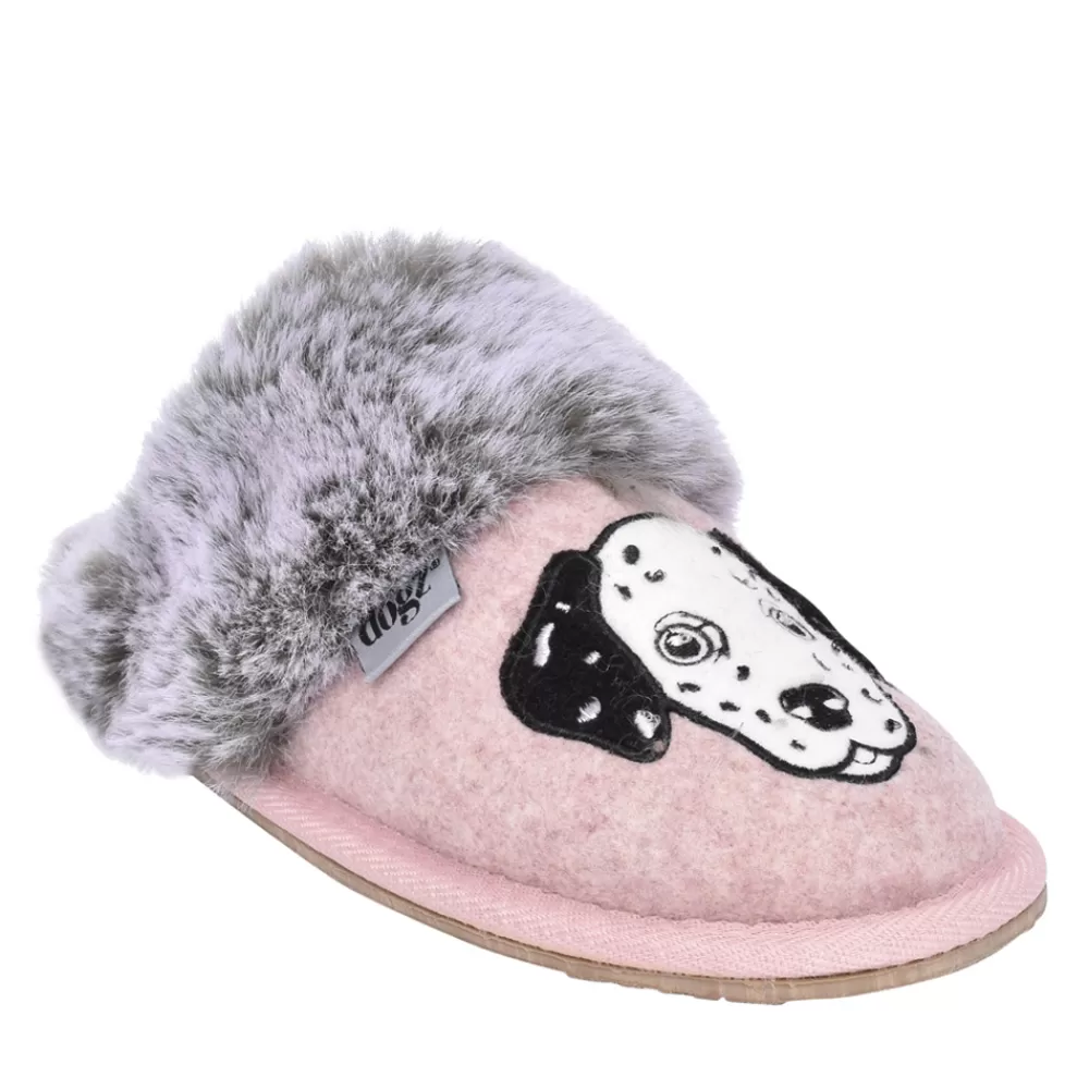 Ladies LAZY DOGZ Ladies Dalmation Kld421 Slipper In Pink