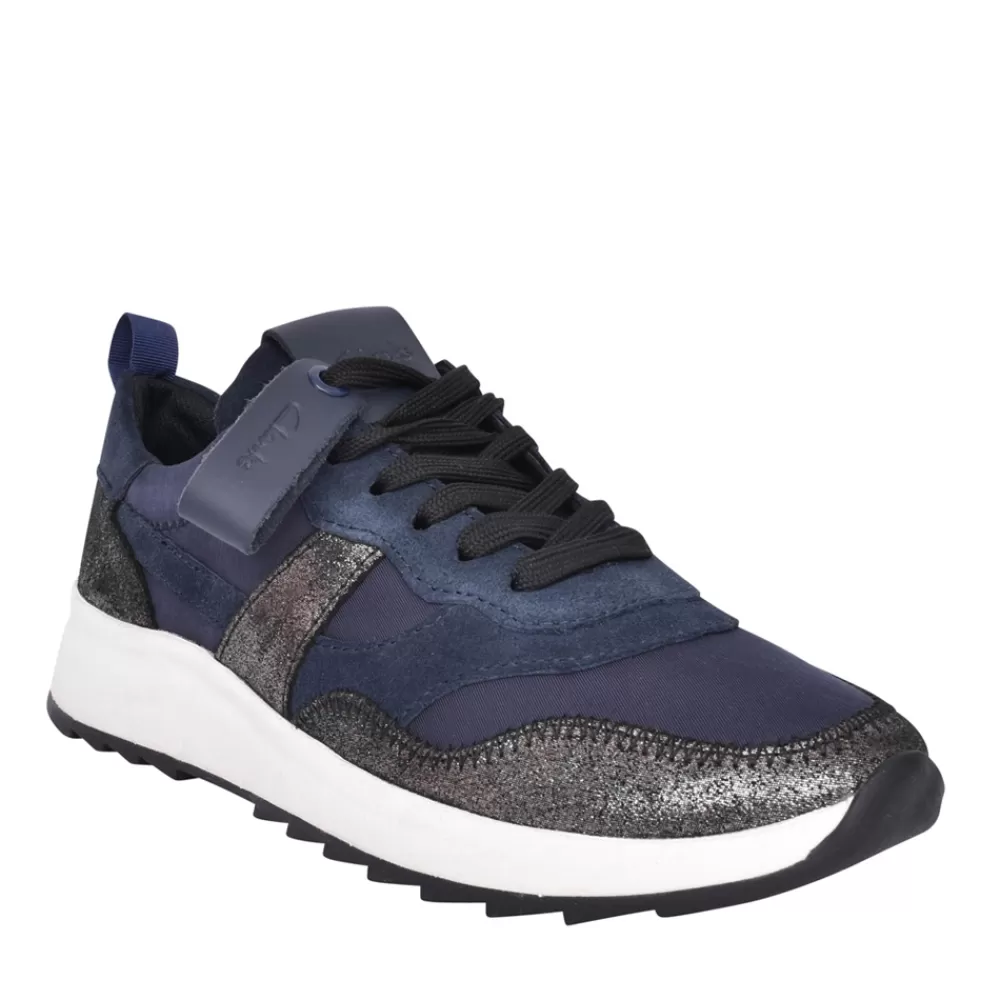 Ladies CLARKS Ladies Dashlite Jazz Combi D-Fit Laced Trainer In Navy