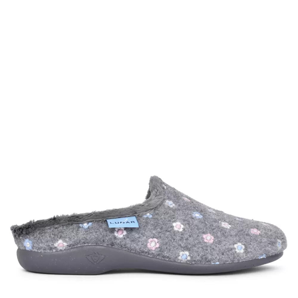 Ladies LUNAR Ladies Dayton Kla179 Mule Slipper In Grey
