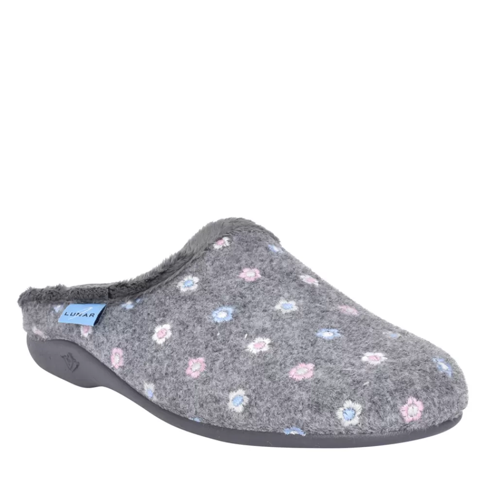 Ladies LUNAR Ladies Dayton Kla179 Mule Slipper In Grey