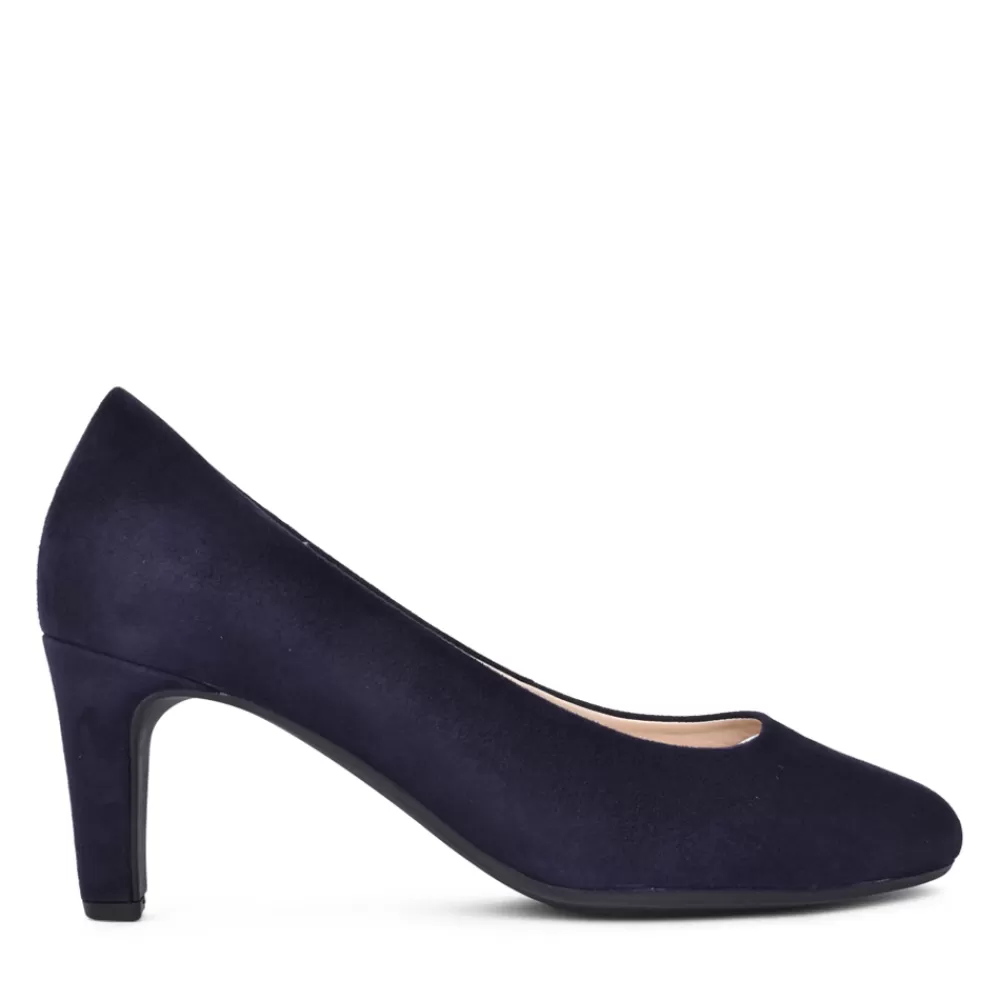 Ladies GABOR Ladies Edina 410 Medium Heel Court Shoe In Navy