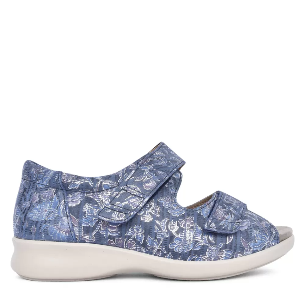 Ladies EASY B Ladies Eider 2V Wide Fit Open-Toe Shoe In Navy