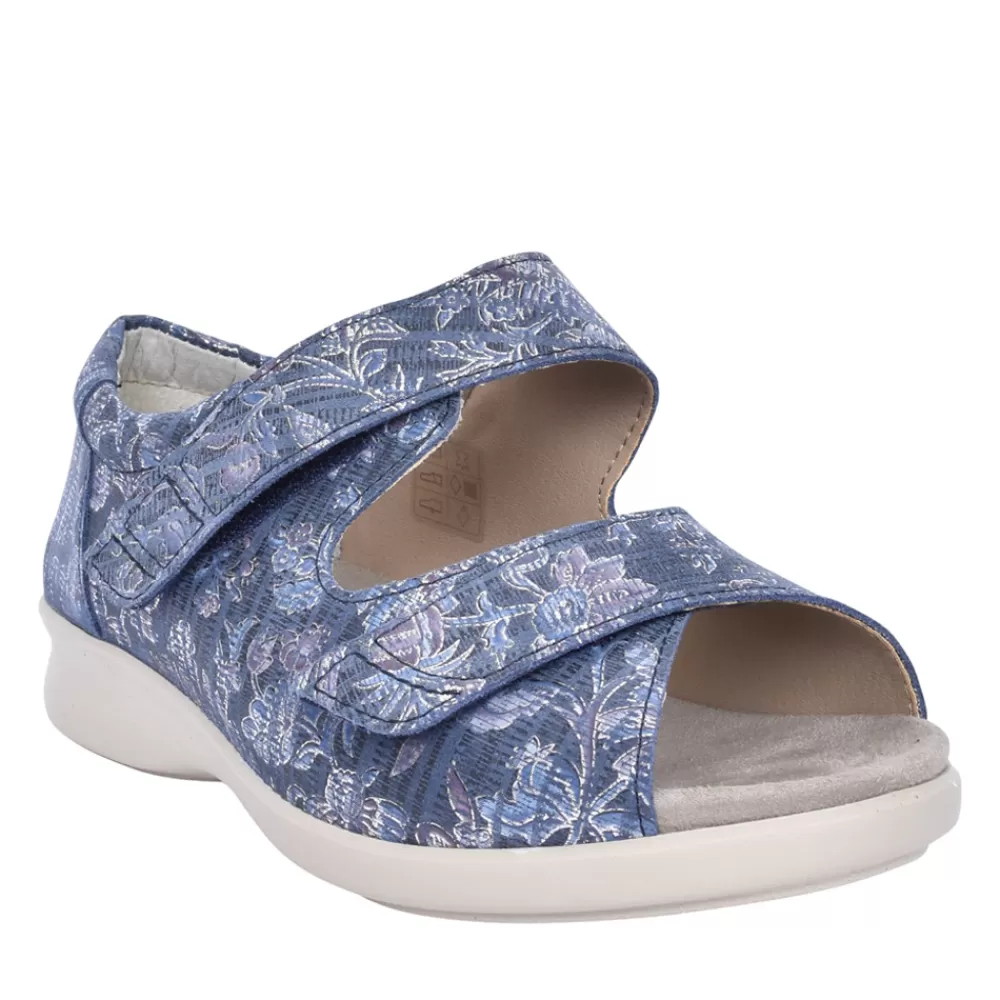 Ladies EASY B Ladies Eider 2V Wide Fit Open-Toe Shoe In Navy