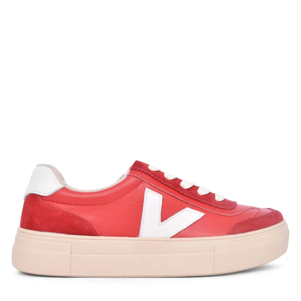Ladies DRILLEYS Ladies Eighty Laced Trainer In Red