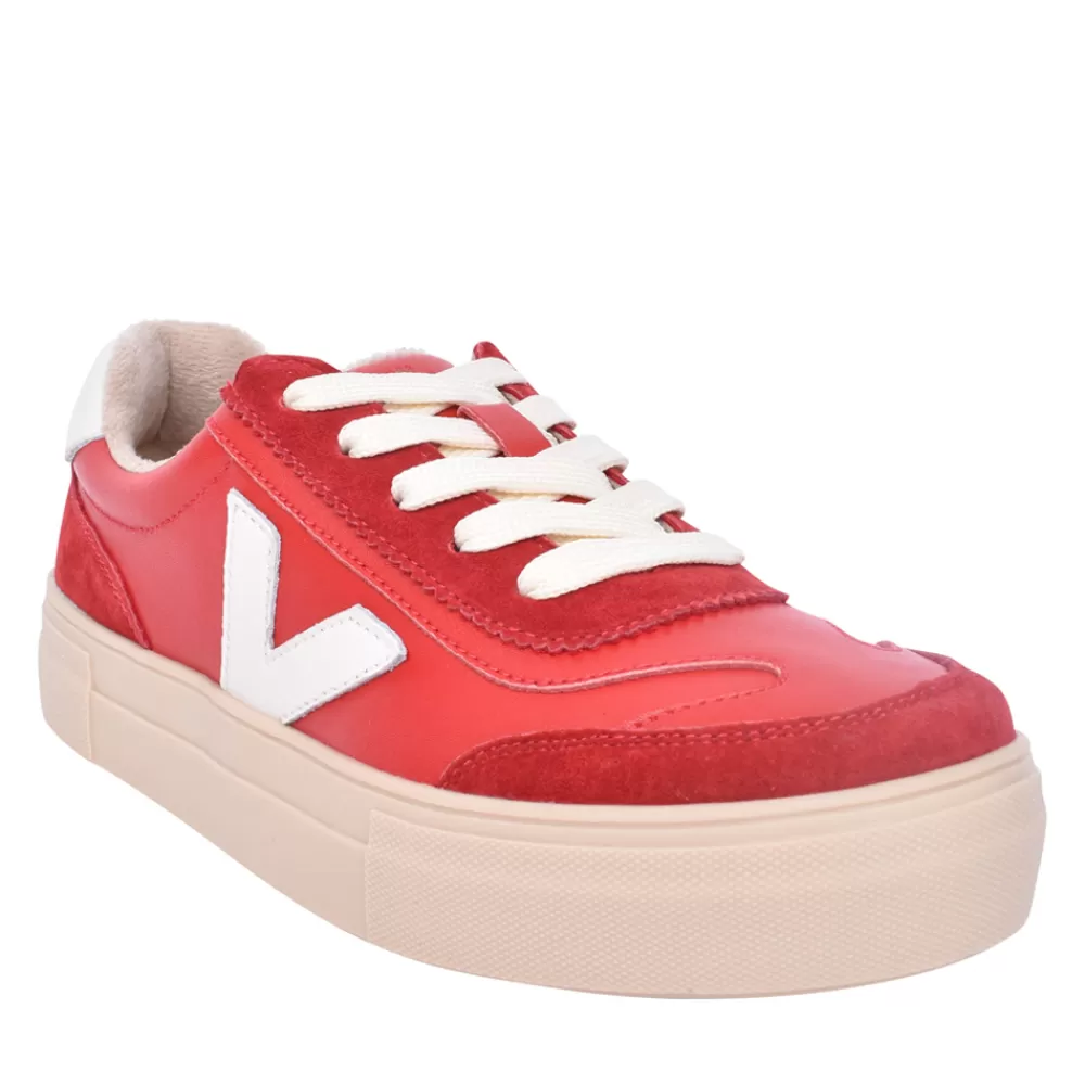 Ladies DRILLEYS Ladies Eighty Laced Trainer In Red