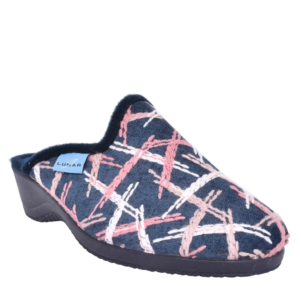 Ladies LUNAR Ladies Erin Kla173 Mule Slipper In Grey