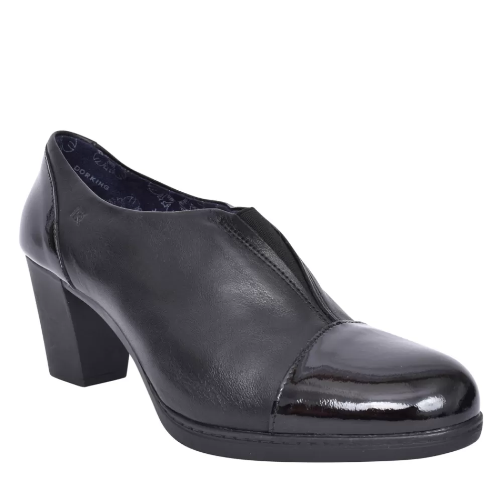 Ladies DORKING BY FLUCHOS Ladies Evelyn D9112 Medium Heeled Shoe In Black