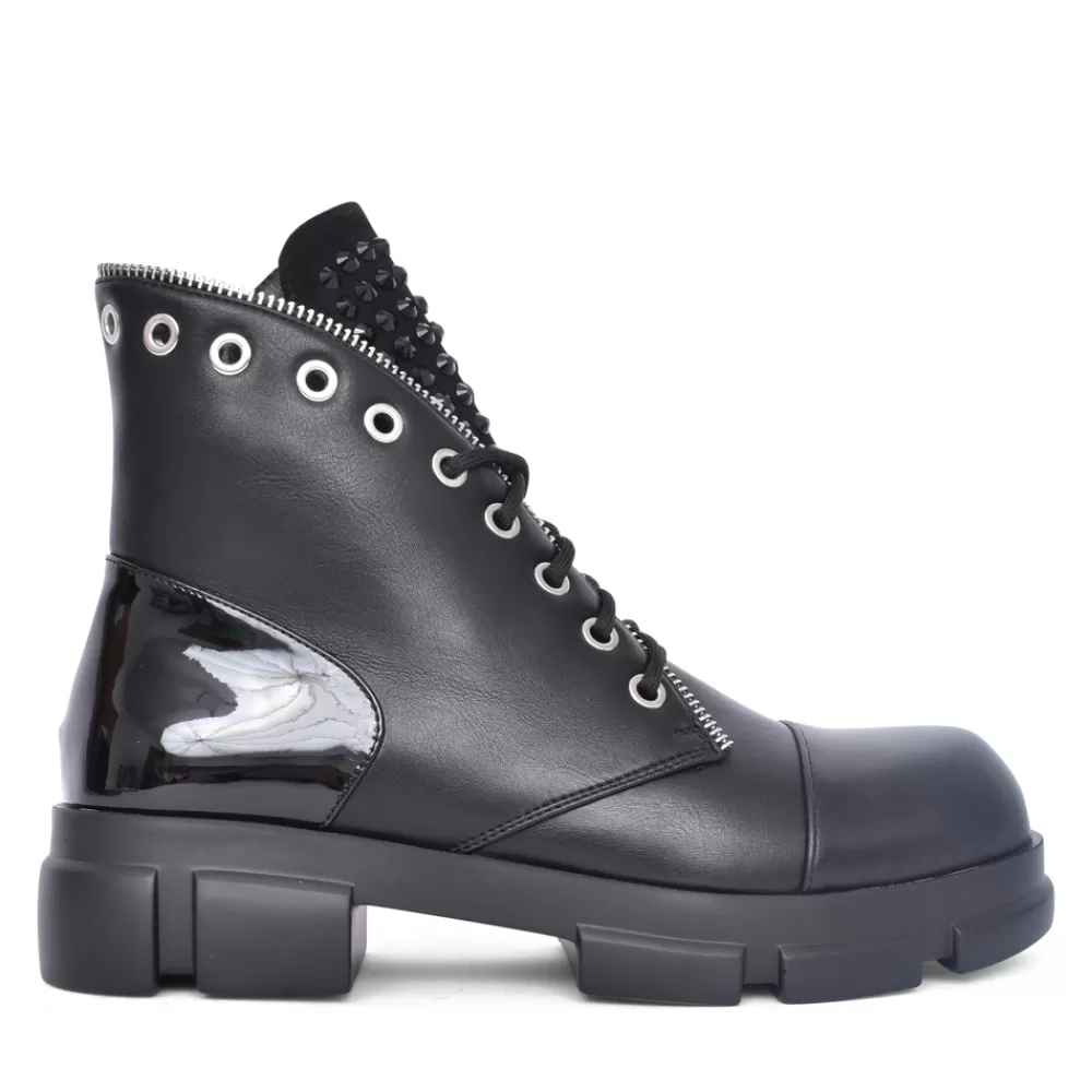 Ladies REDZ Ladies F892 Laced Ankle Boot In Black