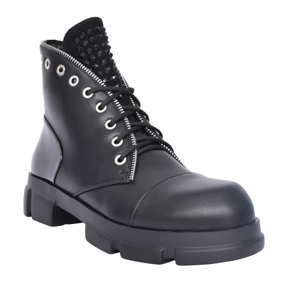 Ladies REDZ Ladies F892 Laced Ankle Boot In Black