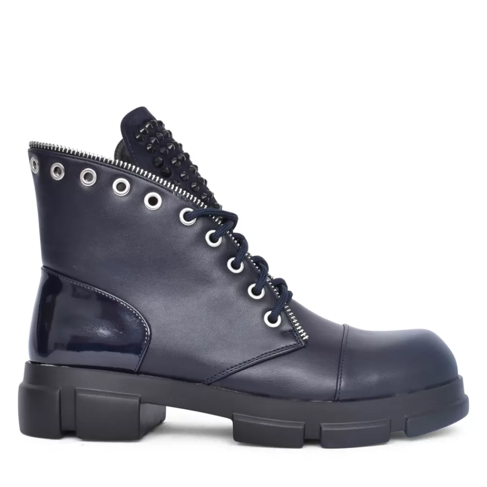 Ladies REDZ Ladies F892 Laced Ankle Boot In Navy