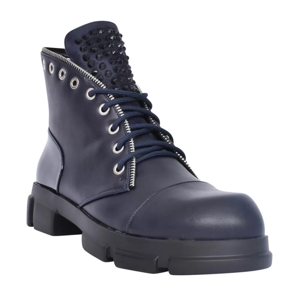 Ladies REDZ Ladies F892 Laced Ankle Boot In Navy