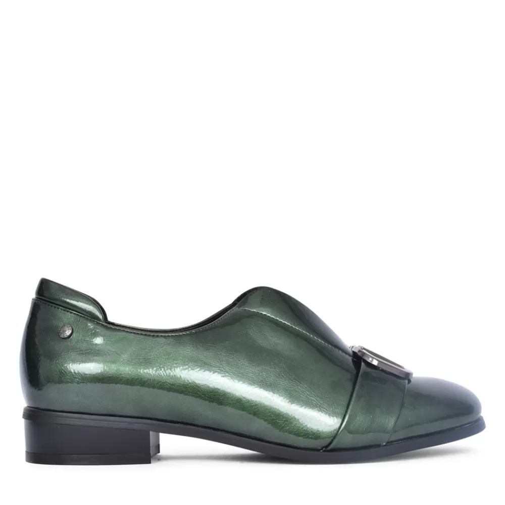 Ladies PATRIZIO COMO Ladies Feldbach Low Heel Shoe In Green