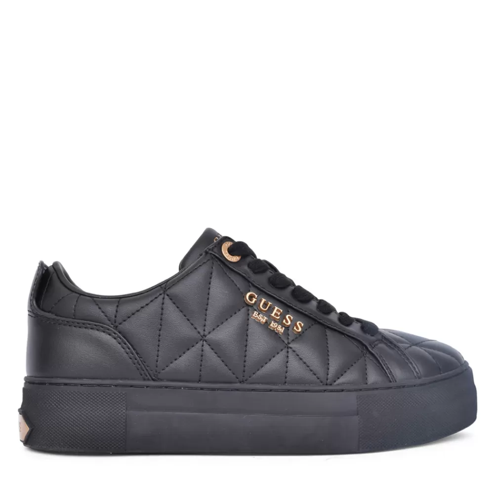 Ladies GUESS Ladies Fl8Gea Genza Laced Trainer In Black