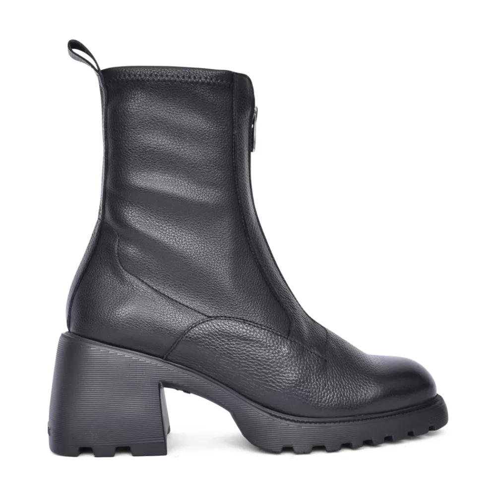 Ladies WONDERS Ladies G-6701 Block Heel Boot In Black