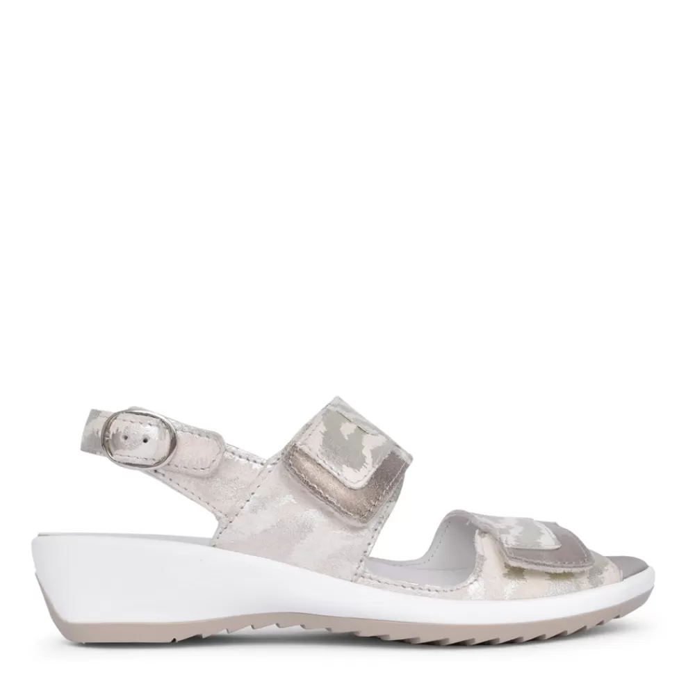 Ladies WALDLAUFER Ladies Ginger 225017 Sandal In Gold