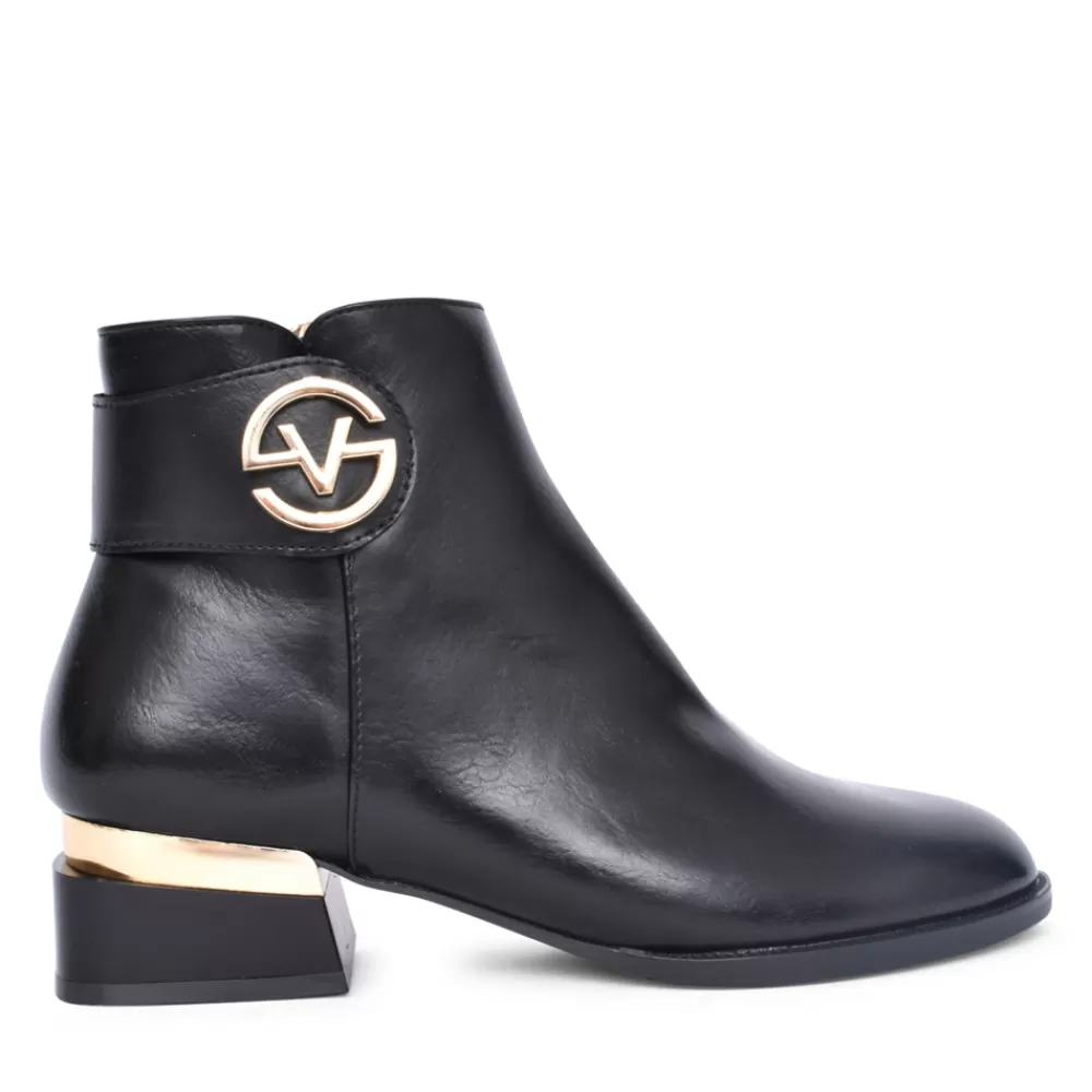 Ladies PATRIZIO COMO Ladies Gonten Low Heel Ankle Boot In Black