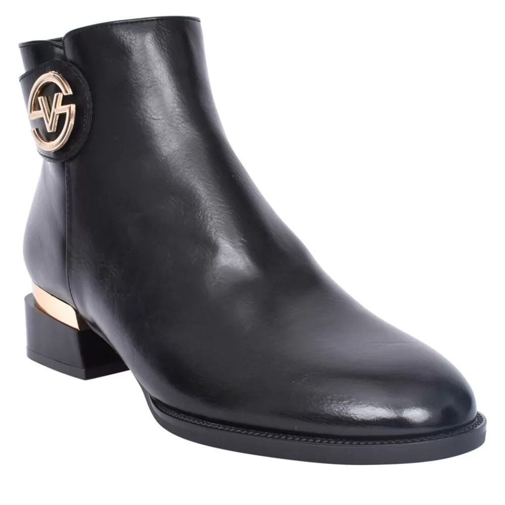 Ladies PATRIZIO COMO Ladies Gonten Low Heel Ankle Boot In Black