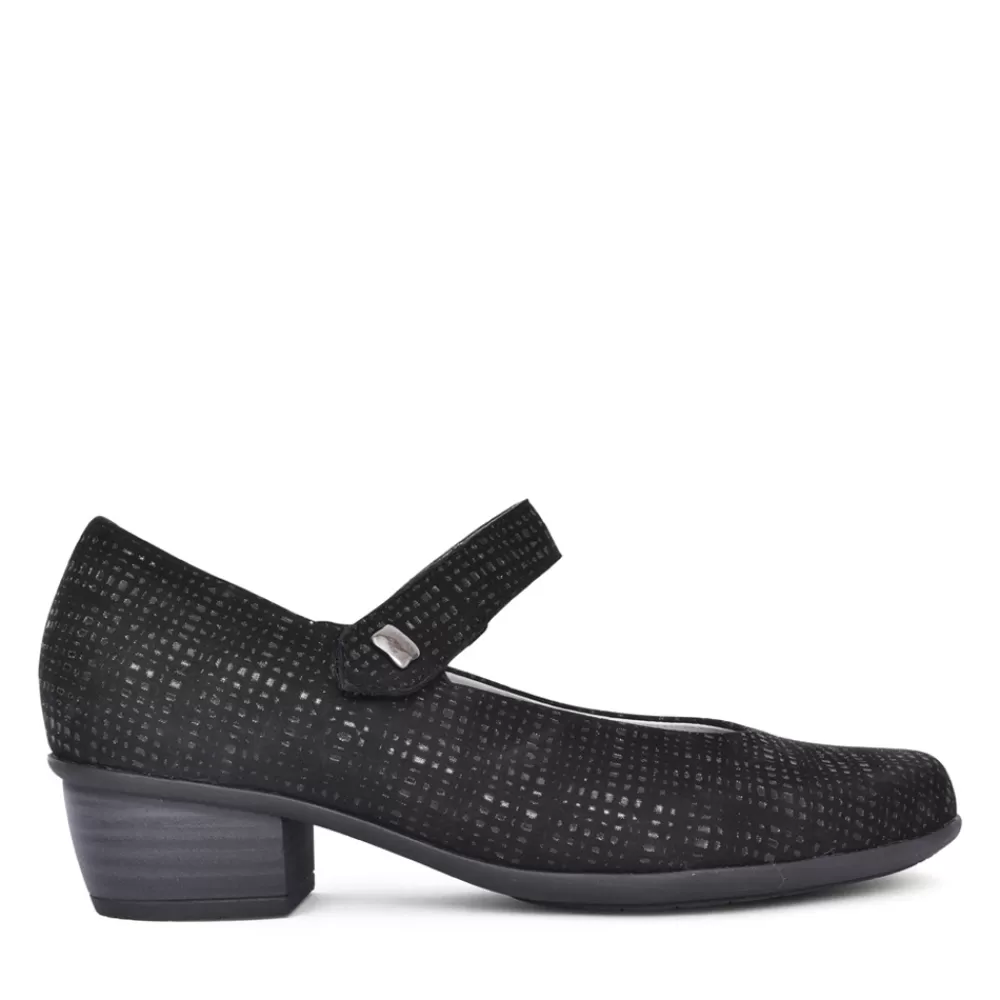 Ladies WALDLAUFER Ladies Haifi 967303 Velcro Shoe In Black