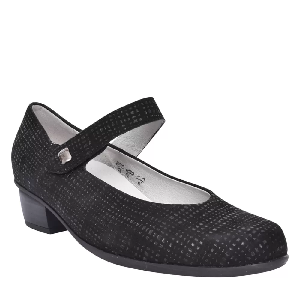 Ladies WALDLAUFER Ladies Haifi 967303 Velcro Shoe In Black