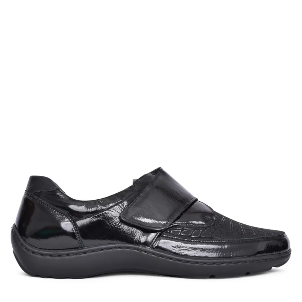 Ladies WALDLAUFER Ladies Henni 496H31 Velcro Shoe In Black Interest