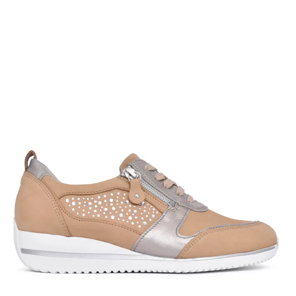 Ladies WALDLAUFER Ladies Himona 980006 Trainer In Gold
