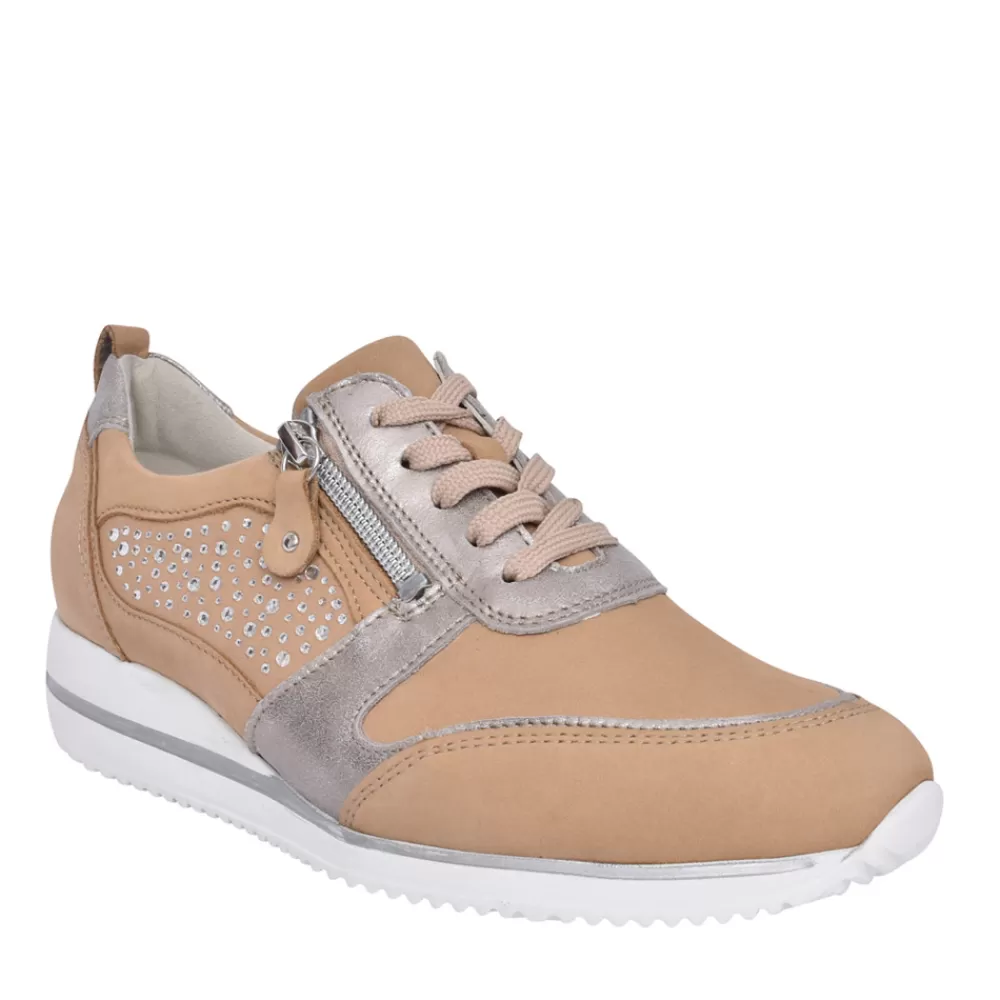 Ladies WALDLAUFER Ladies Himona 980006 Trainer In Gold