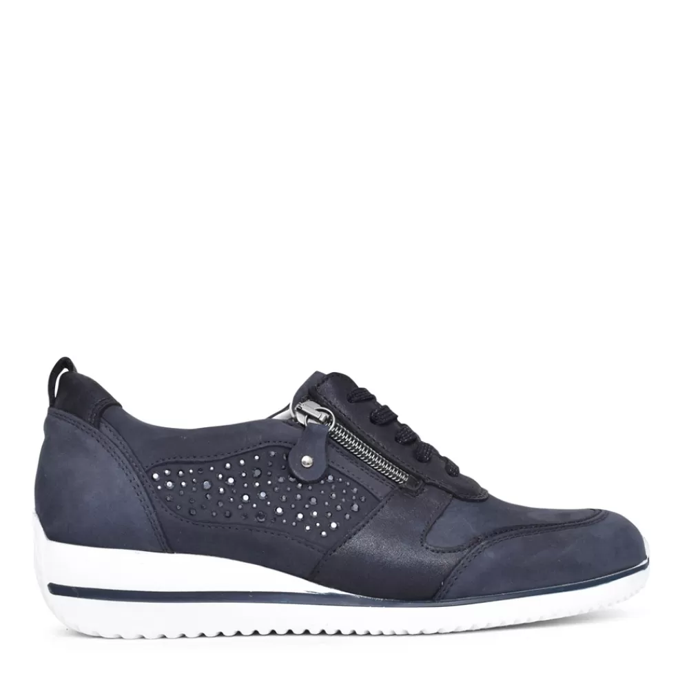 Ladies WALDLAUFER Ladies Himona 980006 Trainer In Navy