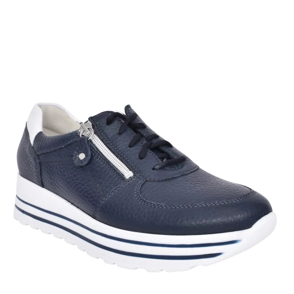 Ladies WALDLAUFER Ladies H-Lana 758009 Trainer In Navy