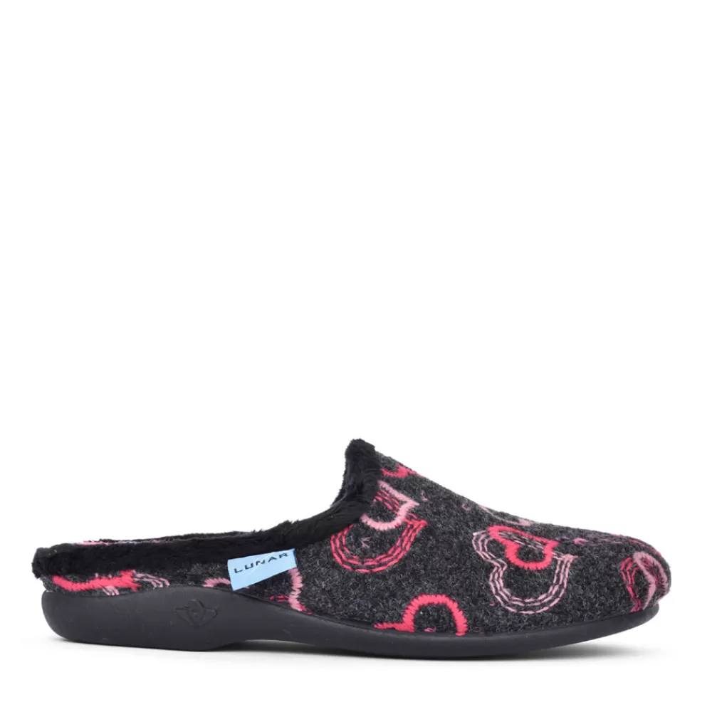 Ladies LUNAR Ladies Honey Kla146 Mule Slipper In Black