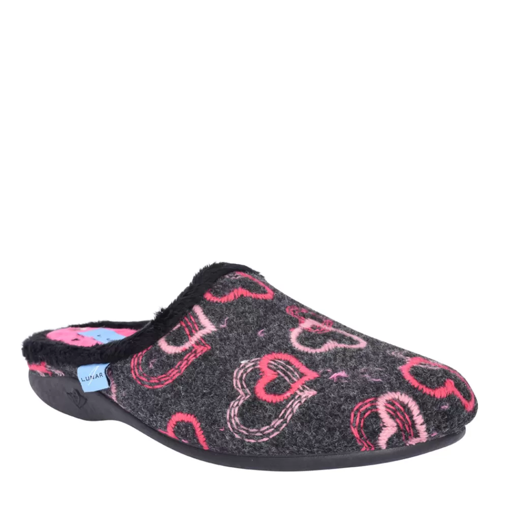 Ladies LUNAR Ladies Honey Kla146 Mule Slipper In Black