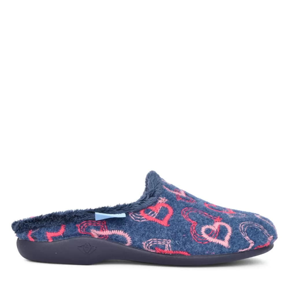 Ladies LUNAR Ladies Honey Kla146 Mule Slipper In Navy