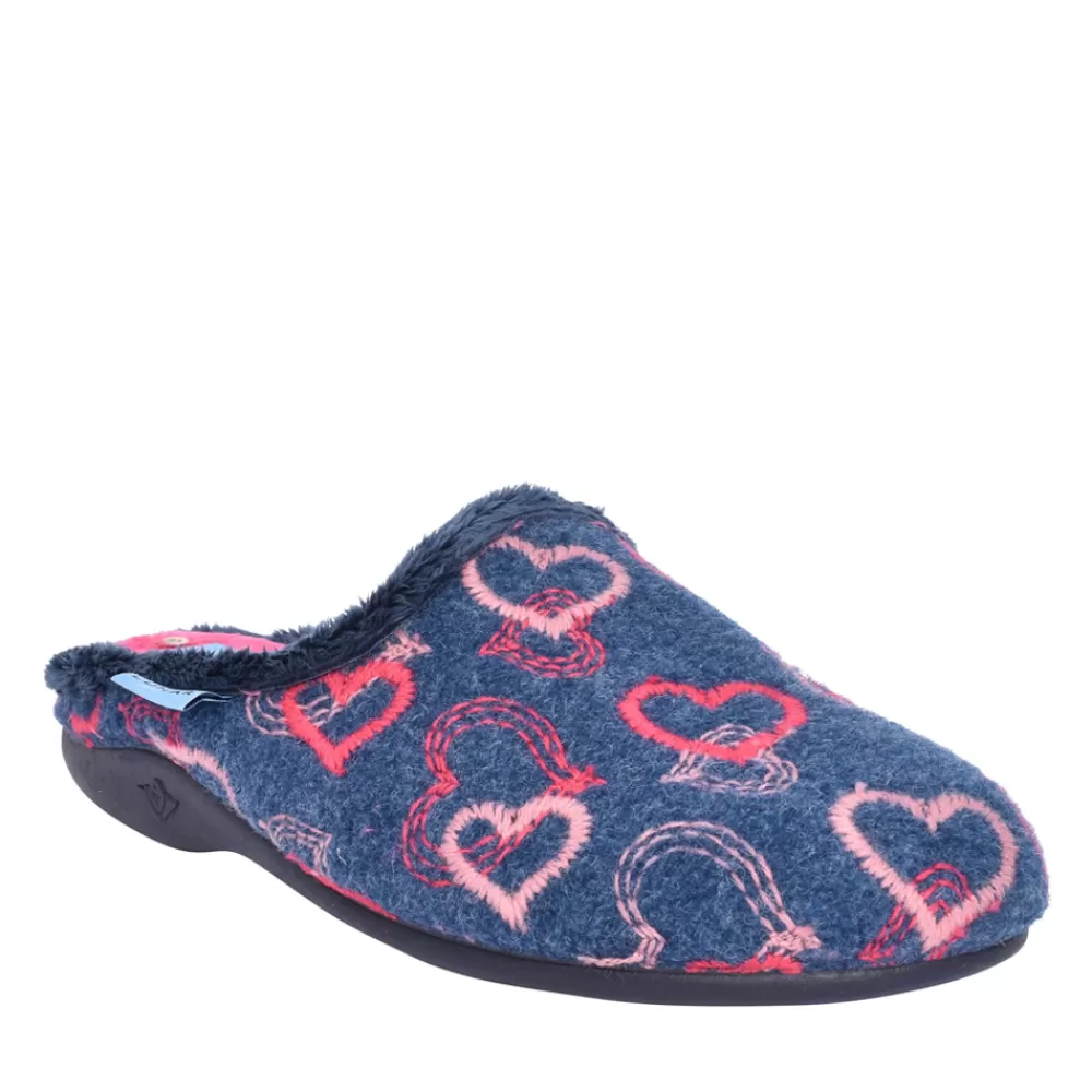Ladies LUNAR Ladies Honey Kla146 Mule Slipper In Navy