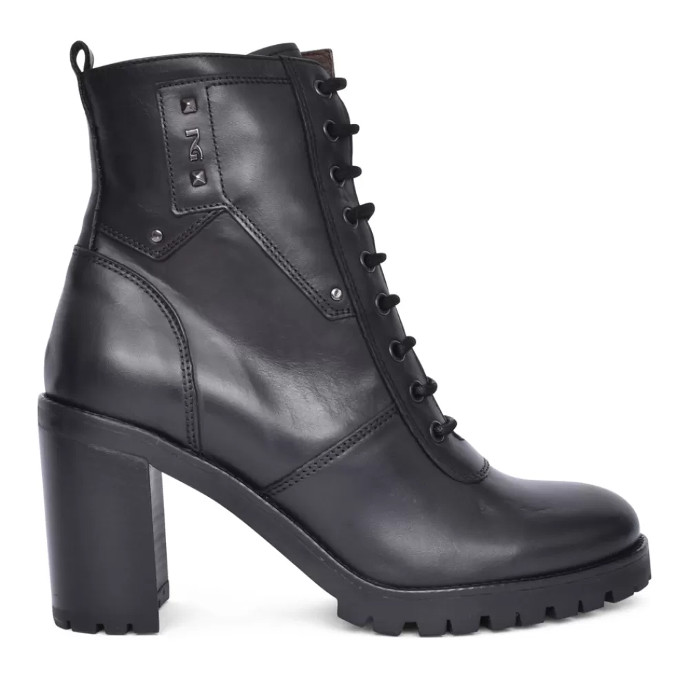 Ladies NEROGIARDINI Ladies I308983D Laced Ankle Boot In Black
