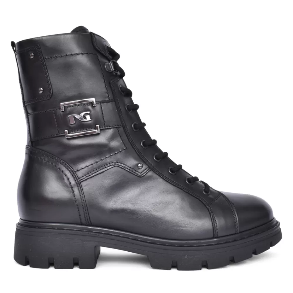 Ladies NEROGIARDINI Ladies I309062D Laced Ankle Boot In Black
