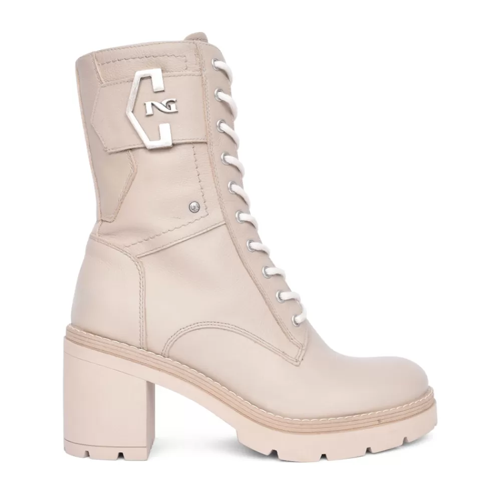 Ladies NEROGIARDINI Ladies I309161D Med Heel Calf Boot In Stone