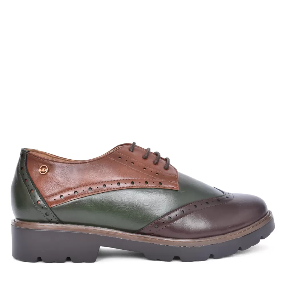 Ladies ZANNI & CO Ladies Isfaro Laced Brogue In Green