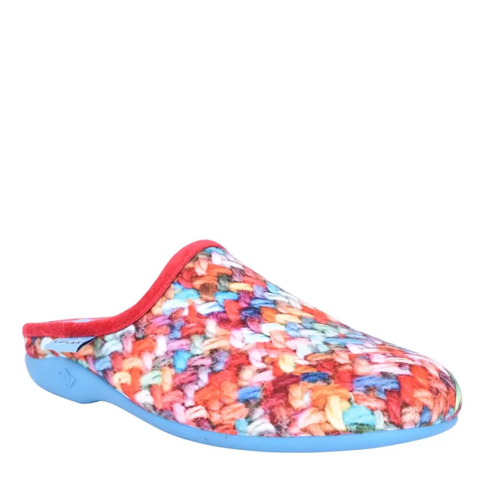 Ladies LUNAR Ladies Jasmine Kla129 Mule Slipper In Red
