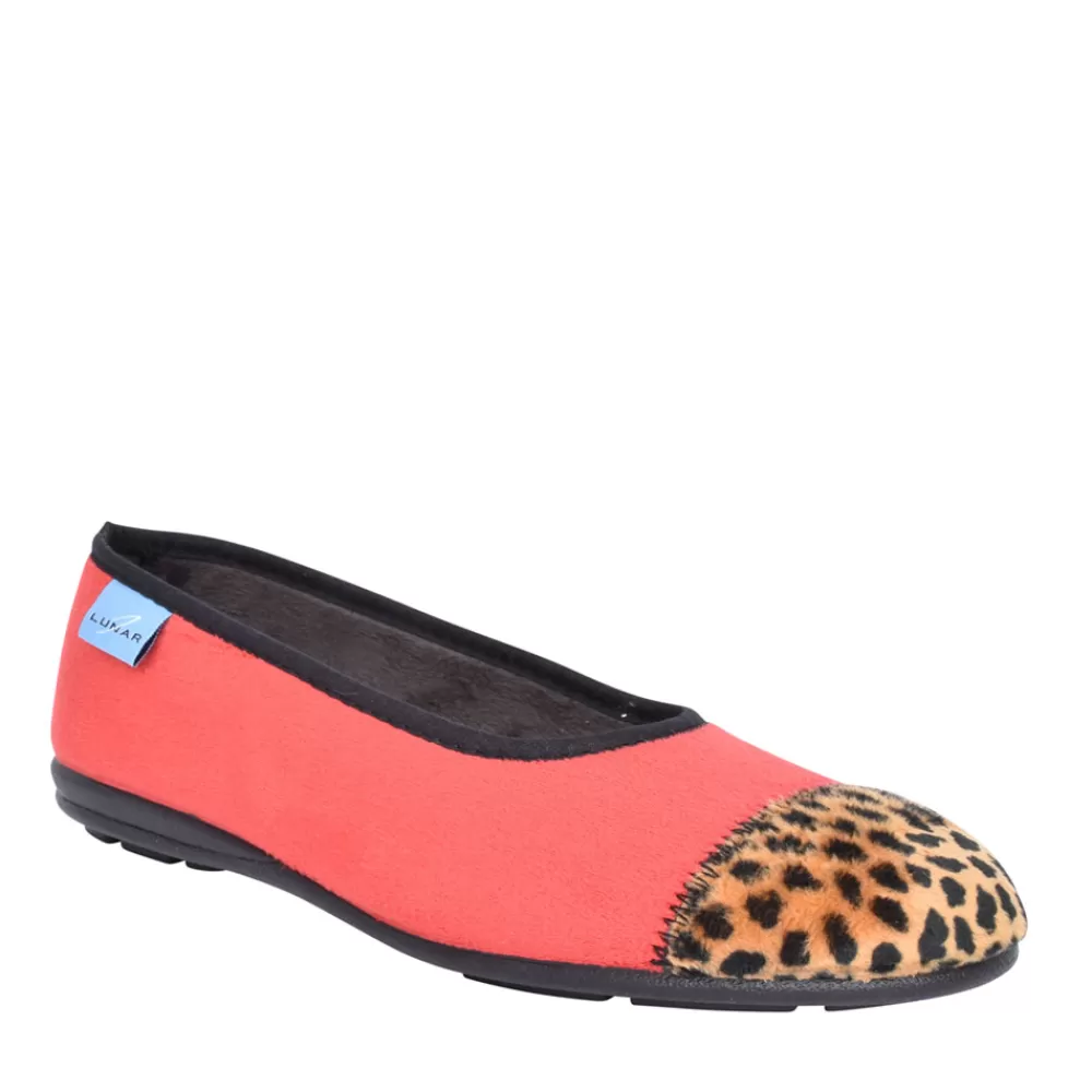Ladies LUNAR Ladies Jessie Kla131 Pump Slipper In Red