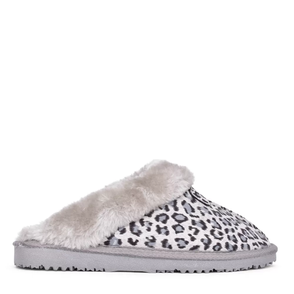 Ladies ELLA Ladies Jill Leopard Mule Slipper In Grey