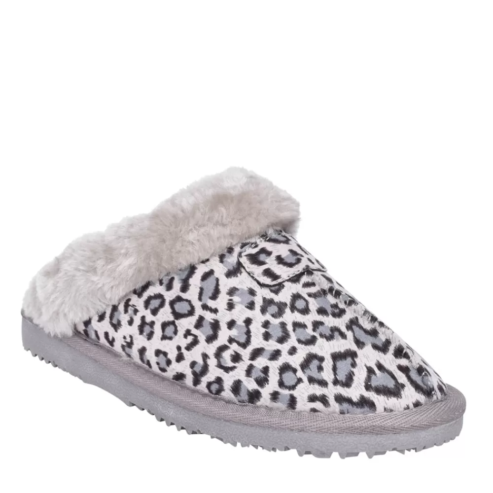 Ladies ELLA Ladies Jill Leopard Mule Slipper In Grey
