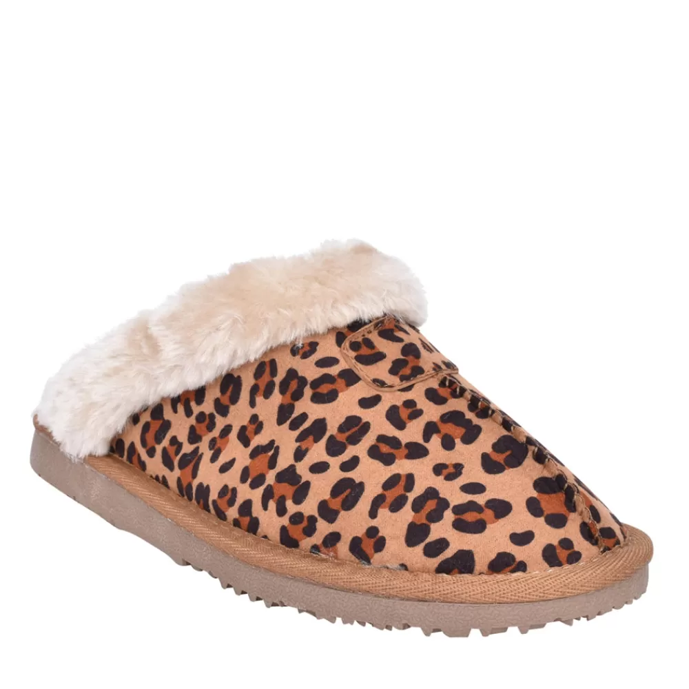 Ladies ELLA Ladies Jill Leopard Mule Slipper In Tan