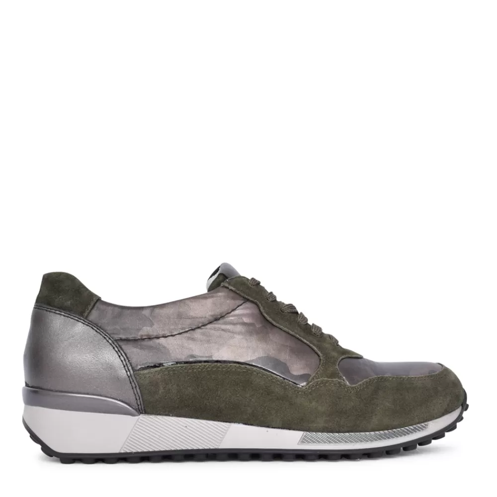 Ladies WALDLAUFER Ladies Jule 776002 H-Fit Trainer In Khaki