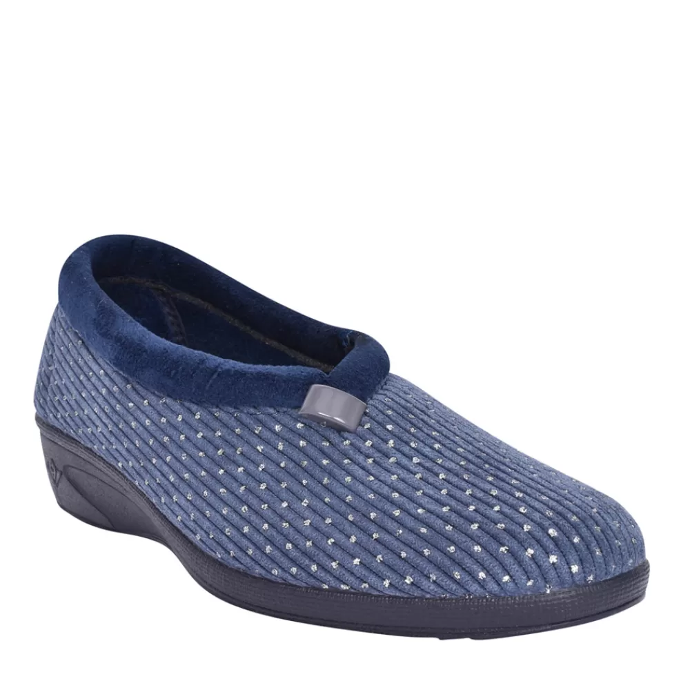 Ladies LUNAR Ladies Kla155 Wedge Slipper In Blue