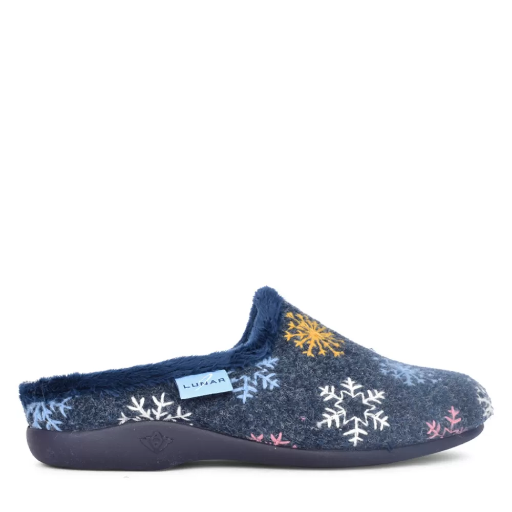 Ladies LUNAR Ladies Kla200 Juniper Mule Slipper In Navy