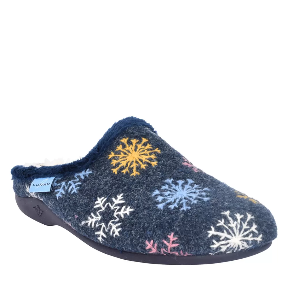 Ladies LUNAR Ladies Kla200 Juniper Mule Slipper In Navy