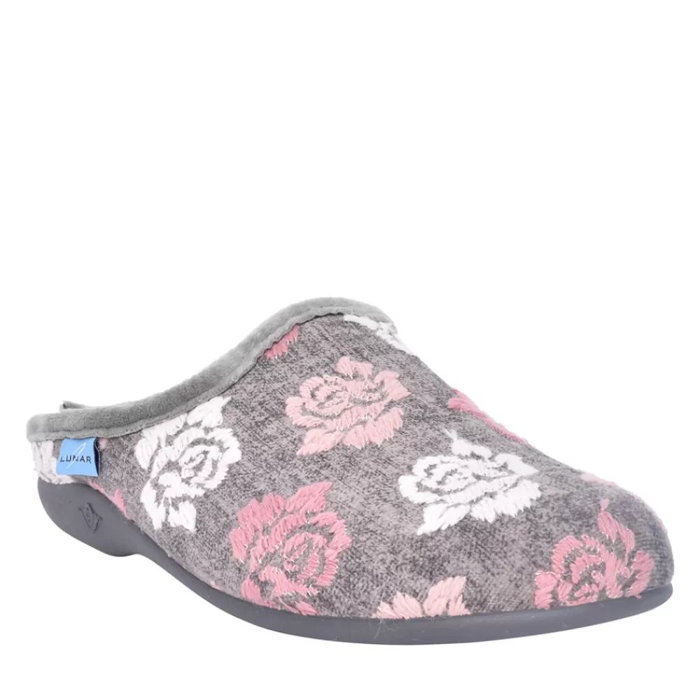 Ladies LUNAR Ladies Kla210 Empire Mule Slipper In Grey