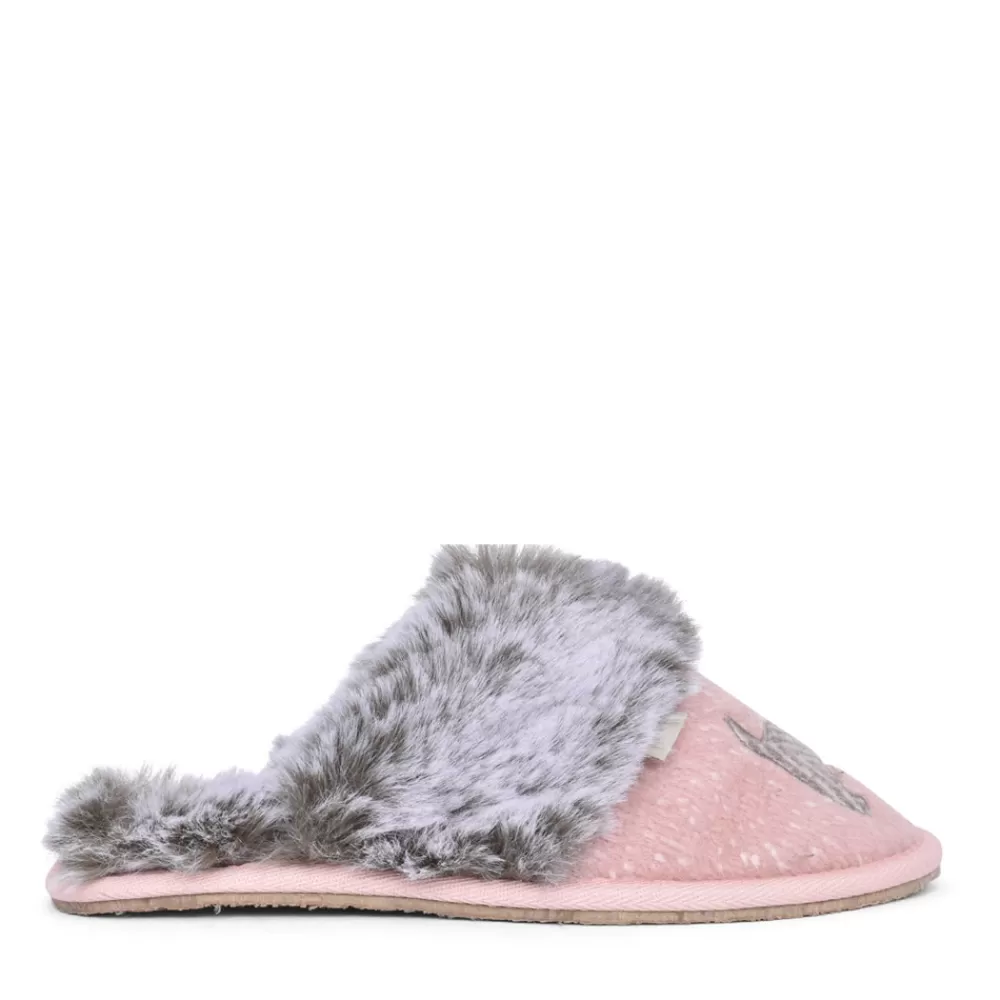 Ladies LAZY DOGZ Ladies Kld415 Duchess Mule Slipper In Pink
